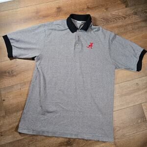 Vintage Alabama Crimson Tide Polo Shirt Mens XL Black Check NCAA Football